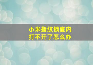 小米指纹锁室内打不开了怎么办