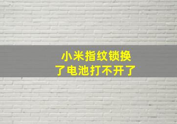 小米指纹锁换了电池打不开了