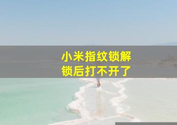 小米指纹锁解锁后打不开了