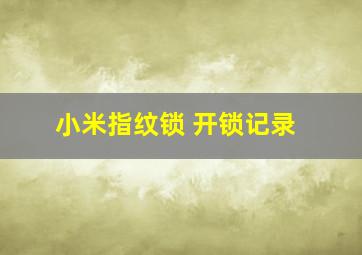 小米指纹锁 开锁记录