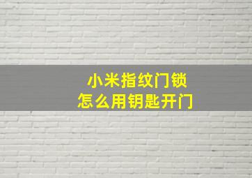 小米指纹门锁怎么用钥匙开门