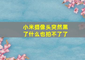 小米摄像头突然黑了什么也拍不了了