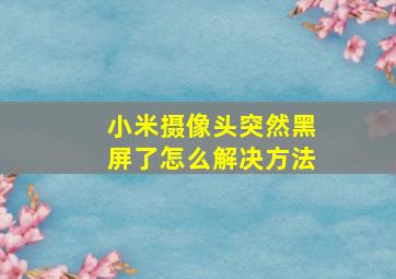 小米摄像头突然黑屏了怎么解决方法