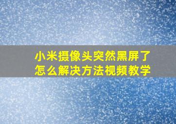 小米摄像头突然黑屏了怎么解决方法视频教学