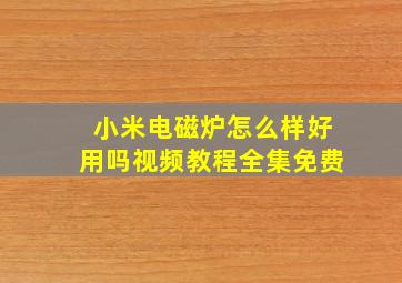 小米电磁炉怎么样好用吗视频教程全集免费