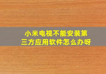 小米电视不能安装第三方应用软件怎么办呀