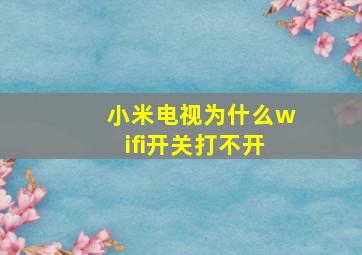 小米电视为什么wifi开关打不开