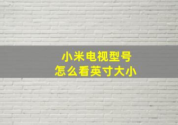 小米电视型号怎么看英寸大小