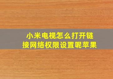 小米电视怎么打开链接网络权限设置呢苹果