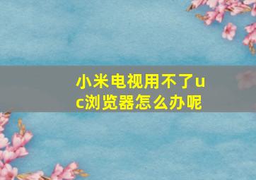 小米电视用不了uc浏览器怎么办呢