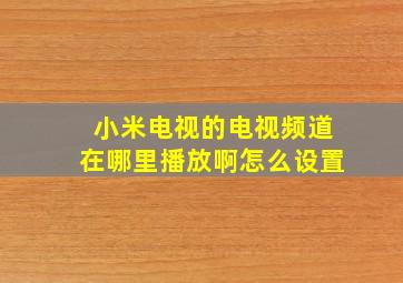 小米电视的电视频道在哪里播放啊怎么设置