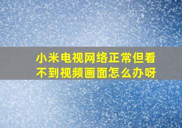 小米电视网络正常但看不到视频画面怎么办呀