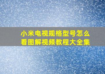 小米电视规格型号怎么看图解视频教程大全集