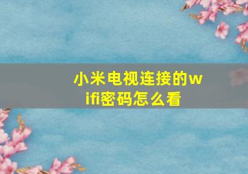 小米电视连接的wifi密码怎么看