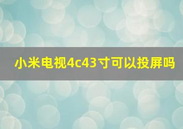 小米电视4c43寸可以投屏吗