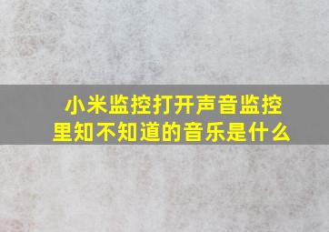 小米监控打开声音监控里知不知道的音乐是什么