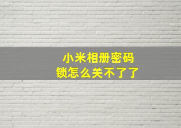 小米相册密码锁怎么关不了了