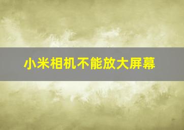 小米相机不能放大屏幕