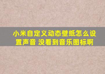 小米自定义动态壁纸怎么设置声音 没看到音乐图标啊