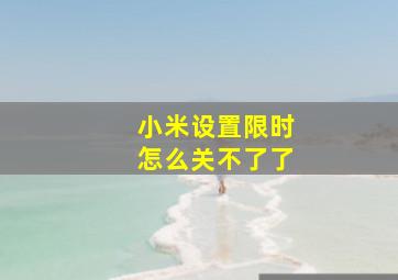 小米设置限时怎么关不了了