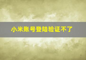 小米账号登陆验证不了