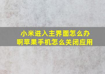 小米进入主界面怎么办啊苹果手机怎么关闭应用