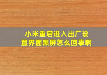 小米重启进入出厂设置界面黑屏怎么回事啊