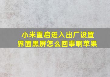 小米重启进入出厂设置界面黑屏怎么回事啊苹果