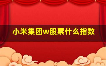 小米集团w股票什么指数