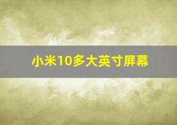 小米10多大英寸屏幕