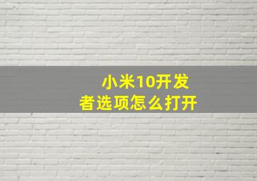 小米10开发者选项怎么打开