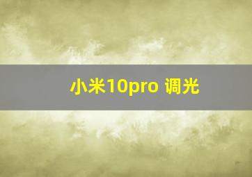 小米10pro 调光