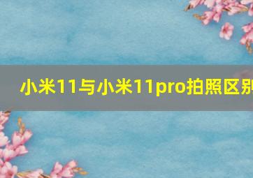 小米11与小米11pro拍照区别