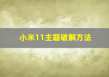 小米11主题破解方法