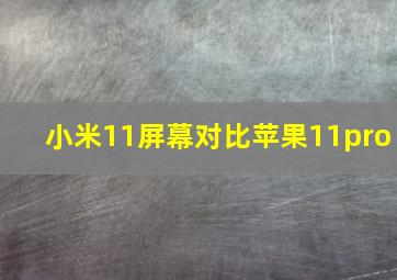 小米11屏幕对比苹果11pro