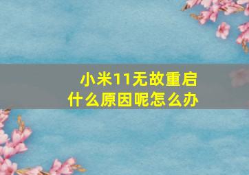 小米11无故重启什么原因呢怎么办