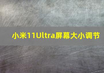 小米11Ultra屏幕大小调节