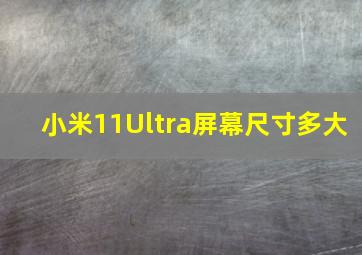 小米11Ultra屏幕尺寸多大