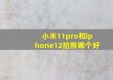 小米11pro和iphone12拍照哪个好