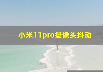 小米11pro摄像头抖动