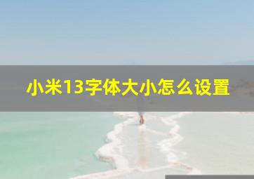 小米13字体大小怎么设置