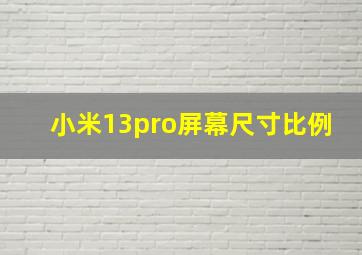 小米13pro屏幕尺寸比例