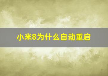 小米8为什么自动重启