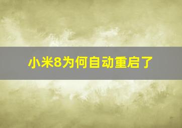 小米8为何自动重启了