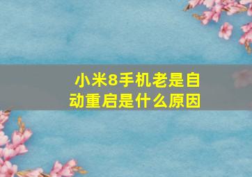 小米8手机老是自动重启是什么原因