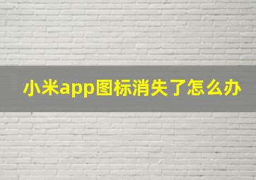 小米app图标消失了怎么办