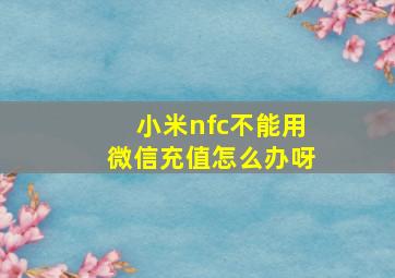 小米nfc不能用微信充值怎么办呀