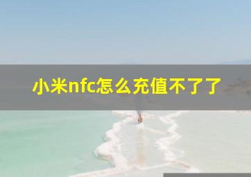 小米nfc怎么充值不了了