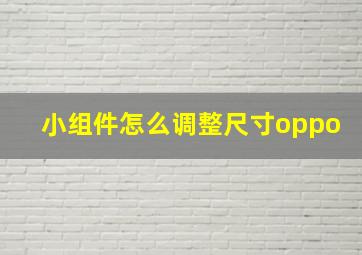 小组件怎么调整尺寸oppo