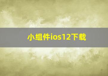 小组件ios12下载